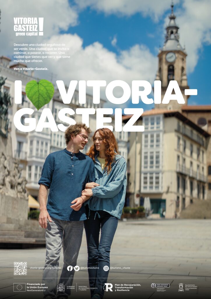 Bajo el lema ‘I Love/like Vitoria-Gasteiz’, la capital vasca renueva su imagen turística como destino sostenible, histórico y enogastronómico